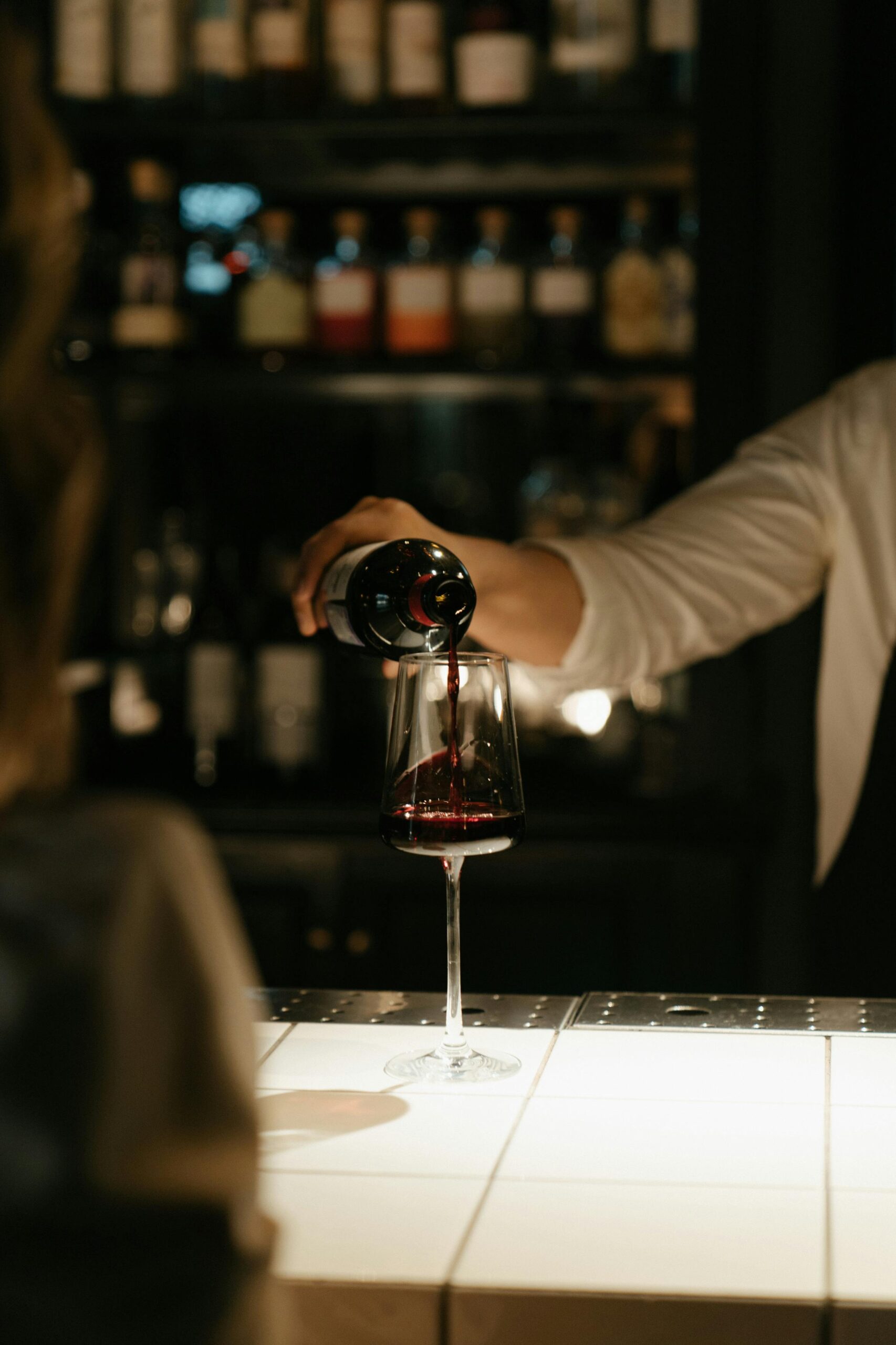 person at a bar on a solo dinner date